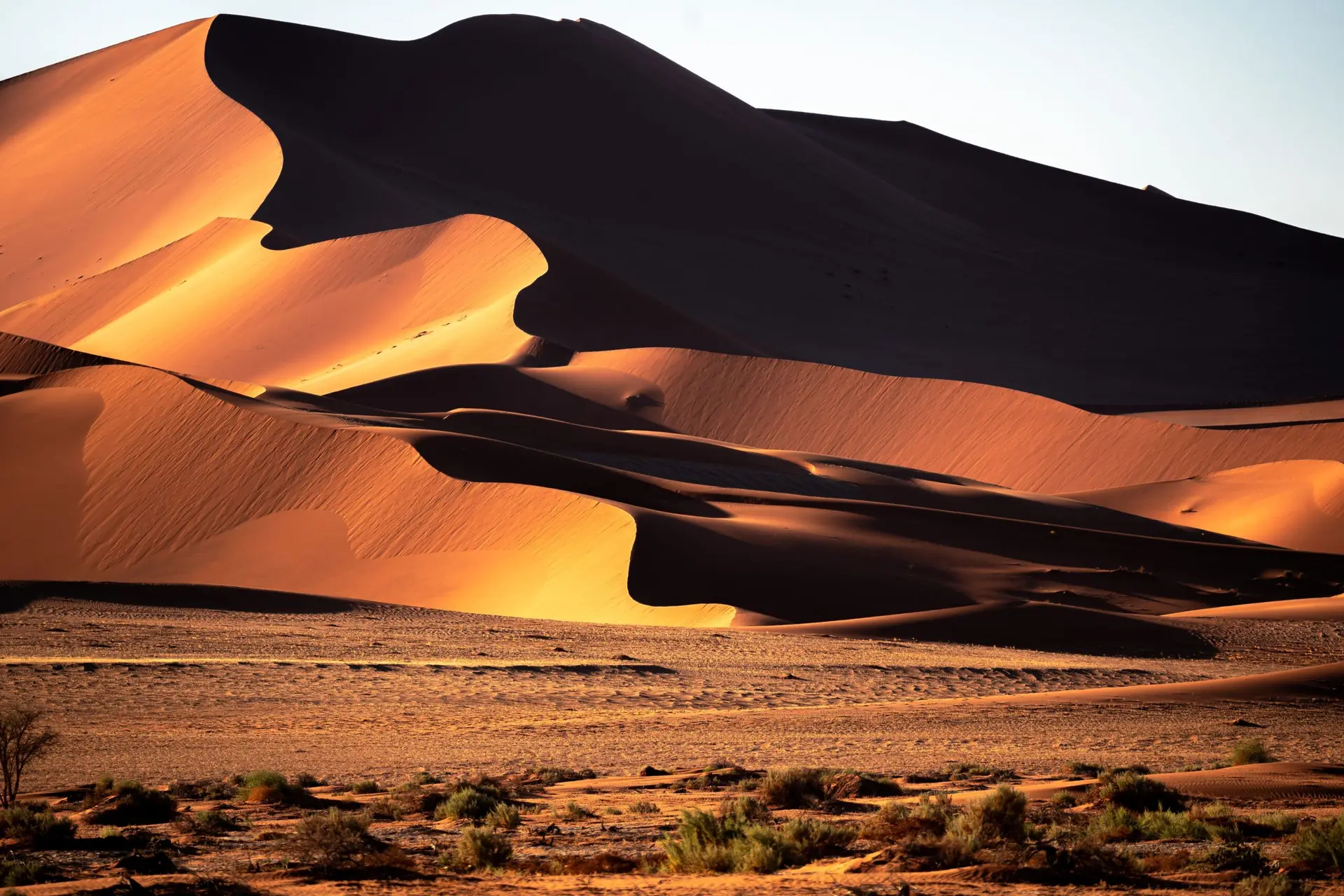 A scenic landscape in Big Mama Dune, Sossusvlei, Namib Desert, Namibia