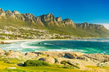 Panorama Of Camps Bay in Cape Town, South Africa