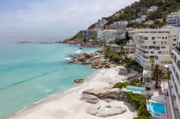 Luxury apartments facing glamorous Clifton Beach in Cape Town, South Africa.