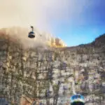 Taking a trip up the cableway.